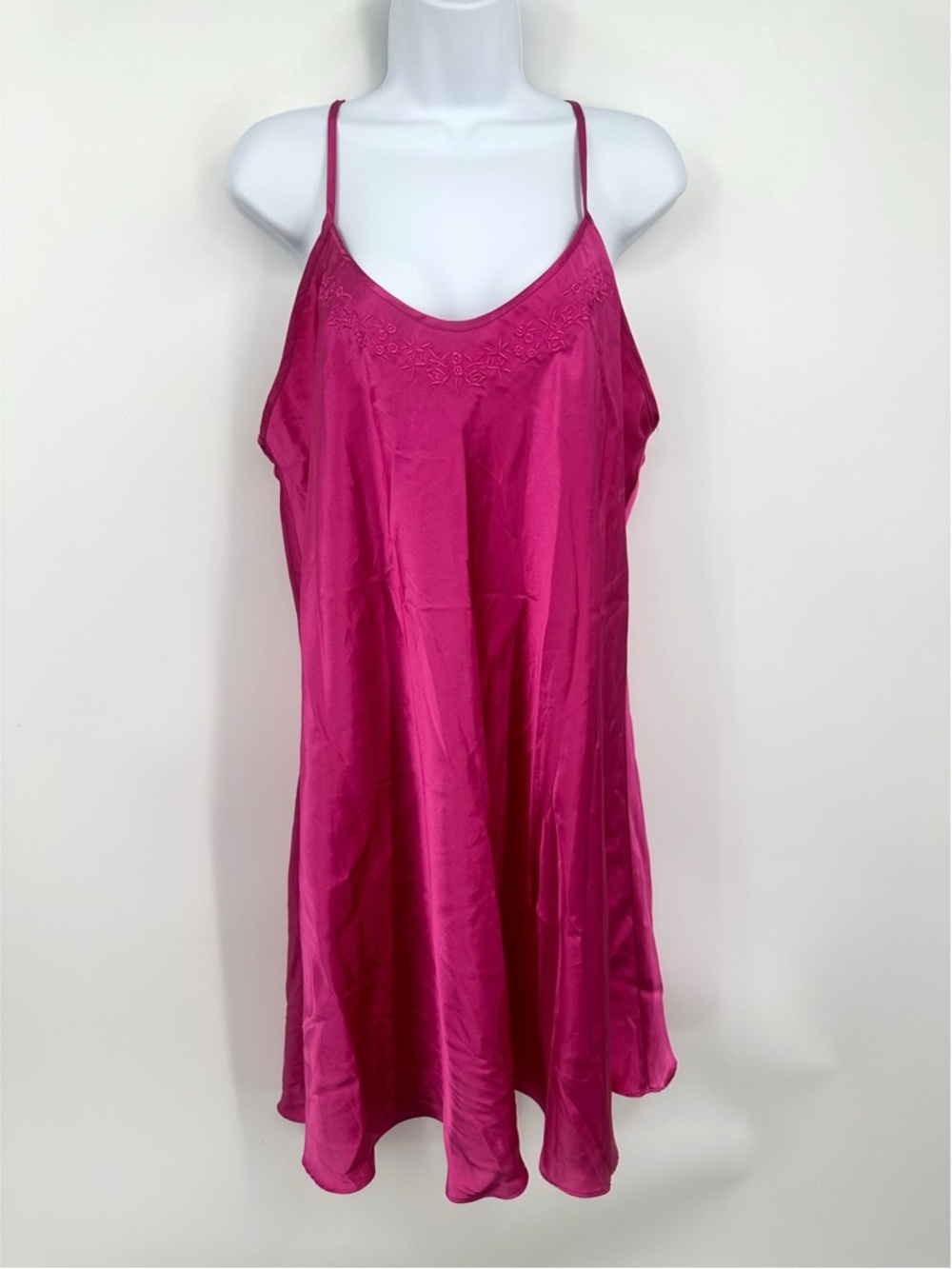 Vintage Y2K Pink Camisole Slip Mini Dress Size 18 Plus Size Whimsical